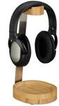 Relaxdays Kopfh&ouml;rer St&auml;nder, Bambus, Metall, Headset Halterung On & Over Ear