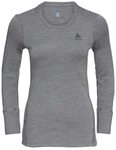 Odlo Damen Funktionsunterw&auml;sche Langarm Shirt 100% Merino 260 Gramm, Grey Melange,