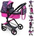 Bayer Design 18418AA Kombi Puppenwagen Neo Vario mit Tasche, Rosa, Schwarz, 65 x 42 x