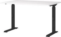 Germania Schreibtisch 7910-614, in Wei&szlig;/Schwarz, me. h&ouml;heneinst., 120 x 91 x 80 cm