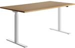 Topstar h&ouml;henverstellbarer Schreibtisch E-Table Holz 160x80 wei&szlig;/buche