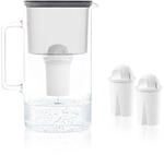 Wessper wasserfilter Kanne Glas 3L, karaffe mit 2 filter Classic - Schwarz