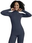 FALKE Damen Baselayer-Shirt Wool-Tech High Zip Neck W L/S SH Wolle Funktionsmaterial