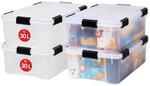 Iris Ohyama Luftdichte Kunststoff-Aufbewahrungsboxen mit Deckel, 30L, 4er-Set,