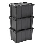 Iris Ohyama Heavy Duty Organisation Boxes, 50L, 3er-Set, Rot, Gro&szlig;, Robust,