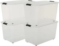 Iris Ohyama, Aufbewahrungsbox aus Kunststoff, 70 l B&uuml;ro-Aufbewahrungsbox, 4er-Set,