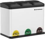SONGMICS M&uuml;lleimer K&uuml;che, M&uuml;lltrennsystem 3 F&auml;cher, Abfalleimer, 45 Liter