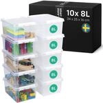 SmartStore - 10x Aufbewahrungsbox mit Deckel Classic 8L (34x25x16cm) | Stapelbare Box