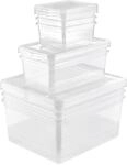 keeeper bea Aufbewahrungsboxen, 8-teiliges Set, Transparent | Patentiertes Air