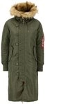 Alpha Industries Long Fishtail Wmn Winterjacke f&uuml;r Damen Sage-Green