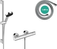 hansgrohe Pulsify Select S - wassersparendes Duschset mit Thermostat Ecostat Element,