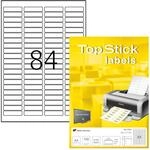 TopStick 8724 Universal Etiketten, 100 Blatt, 46 x 11,1 mm, 84 pro A4 Bogen, 8400