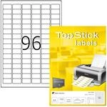 TopStick 8728 Universal Etiketten, 100 Blatt, 30,5 x 16,9 mm, 96 pro A4 Bogen, 9600