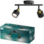 PHILIPS Niall LED 2er Spotleuchte, GU10 Lampe nicht enthalten, Messing, IP20