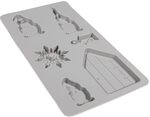 Rayher Silikon-Gie&szlig;form Wichtel, 14,5 x 26 x 1 cm, 6 Formen f&uuml;r Anh&auml;nger, zum