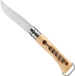 Opinel Taschenmesser No. 10, mit Korkenzieher und Kapselheber, aus rostfreiem Stahl,