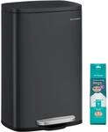 SONGMICS M&uuml;lleimer K&uuml;che Abfalleimer Treteimer Stahl 50 Liter