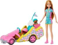 Barbie und j&uuml;ngere Schwester Stacie - Gokart Abenteuer Spielset mit praktischem