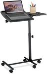 Relaxdays Laptoptisch, h&ouml;henverstellbar, mit Rollen, neigbare Tischplatte, PC Tisch,