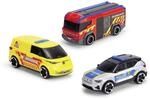 Dickie Toys - SOS-Team Spielzeugautos (je 15 cm) - 3er-Set Autos mit Freilauf f&uuml;r