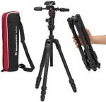 Manfrotto Befree GT PRO 3-Way, Professional Travel Tripod Kit, 3-Way Fluid Head,