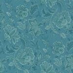 Rasch Tapete 711431 - Vliestapete mit Blumenmuster in Petrol aus der Kollektion