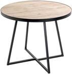 HAKU Beistelltisch rund Eiche hell schwarz MDF Platte Metallgestell runder...