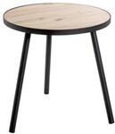 HAKU Beistelltisch rund Eiche hell schwarz MDF Platte Metallgestell runder...