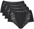 Sloggi Damen Unterhose Chic Maxi , 4-Pack, 38, Schwarz