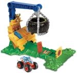 Hot Wheels Monster Trucks Rhinomite Angriffs-Challenge Spielset mit einem