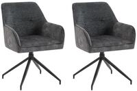 byLIVING Esszimmerstuhl Jacky / 2er Set/Vintage Velvet-Boucl&eacute; anthrazit/Gestell