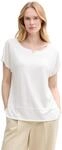 TOM TAILOR Damen Basic T-Shirt mit weitem Rundhalsausschnitt, 10315 - Whisper White,