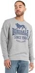 Lonsdale Herren Rundhals Sweatshirt Normale Passform NOSS, Marl Grey/Navy, 3XL,