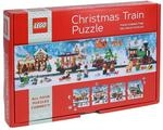 Lego Christmas Train Puzzle: Four Connecting 100-Piece Puzzles