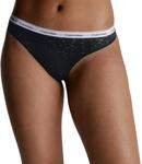 Calvin Klein Damen String High Leg Thong mit Spitze, Schwarz (Black), S