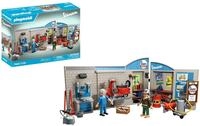 PLAYMOBIL Cars 71620 60s Vespa Garage, inklusive beweglicher Hebeb&uuml;hne, mit