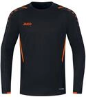 JAKO Kinder Sweatshirt Challenge, Schwarz/Neonorange, 116