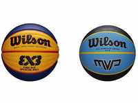 Wilson 3 x 3 Spiel Basketball & Unisex-Adult MVP BSKT Basketball, Schwarz/Blau,...