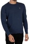 Gant Herren Classic Cotton C-Neck Pullover, Dark Jeansblue Melange, 4XL
