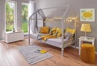 Inter Link &ndash; Kinderbett 90 x 200 cm&ndash; Hausbett &ndash; Jugendbett &ndash; aus massivem