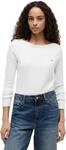 Tommy Hilfiger Damen Pullover Co Jersey Stitch Sweater U-Boot-Ausschnitt, Wei&szlig;