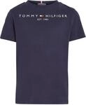 Tommy Hilfiger Kinder Unisex T-Shirt Kurzarm Essential Tee Rundhalsausschnitt, Blau