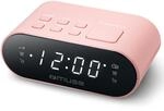 MUSE DUALER WECKER Radio PLL in Rosa, Handlicher UKW-PLL-Radio mit Dual-Alarm, LED