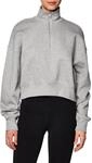 Nike DQ5767-063 W NSW PHNX FLC QZ Crop Sweatshirt Damen DK Grey Heather/SAIL...