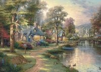 Schmidt Spiele 59800 Dorf am See, Thomas Kinkade, 1000 Teile Holzpuzzle