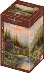 Schmidt Spiele 59799 Bergkulisse mit Bach, Thomas Kinkade, 1000 Teile Holzpuzzle