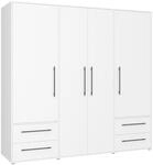 FORTE Jupiter Schrank 200 210, wei&szlig;er Kleiderschrank, Dreht&uuml;renschrank, 3-t&uuml;rig,