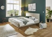 sette notti Polsterbett Kreta 180 x 200 cm mit Kopfteil glatt & Stoffbezug...