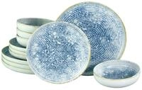 CreaTable, 21652, Serie Uno Mykonos, 12-teiliges Geschirrset, Teller Set aus