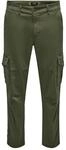 ONLY & SONS Herren Cargo Hose ONSDEAN Life - Tapered Fit - Schwarz Gr&uuml;n W28-W38,